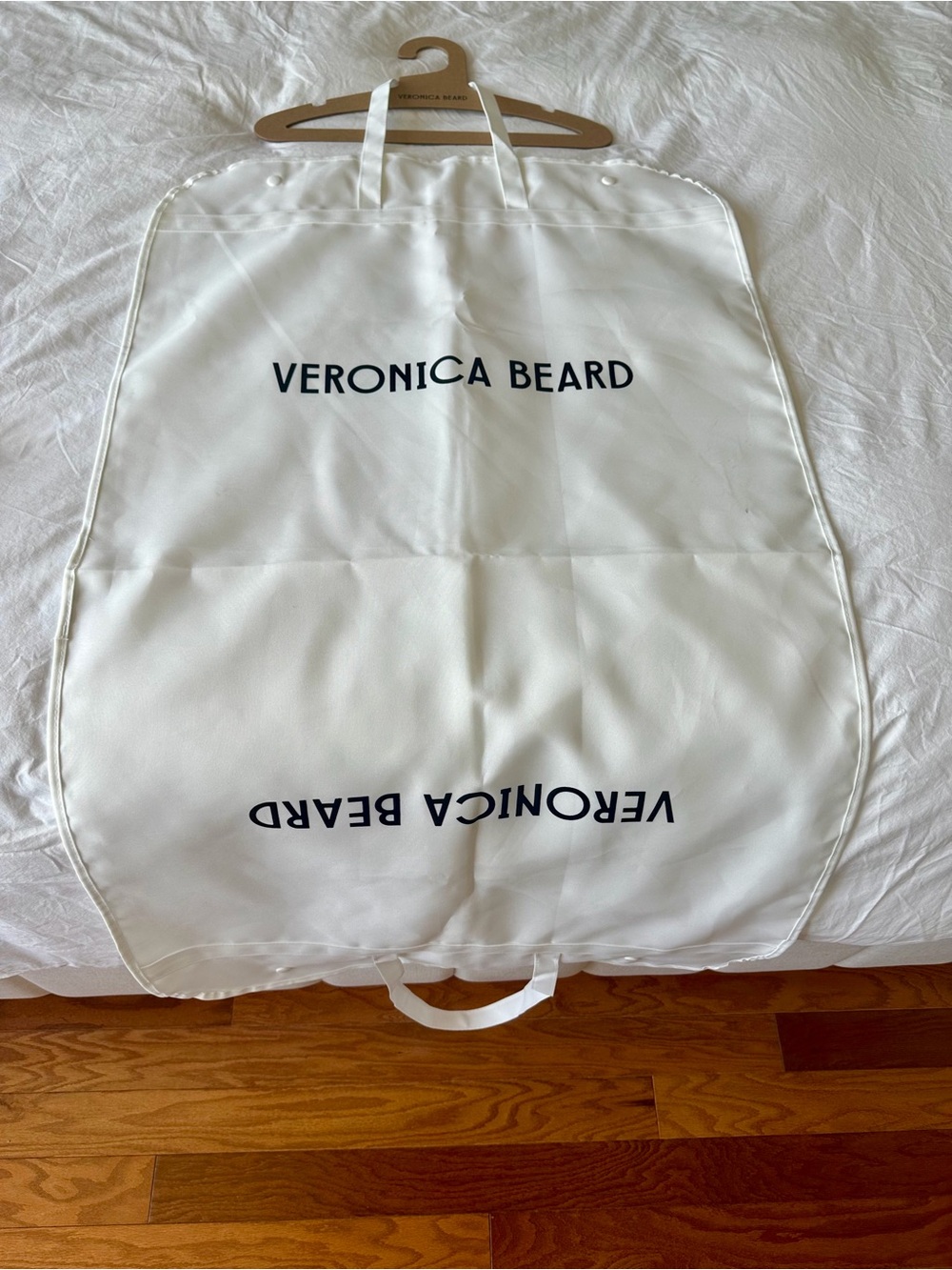 Veronica Beard White Logo Garment Bag/Cover